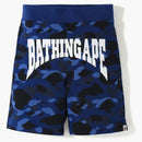 Bape Color Camo Logo Sweat Shorts Blue