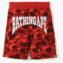 Bape Color Camo Logo Sweat Shorts Red