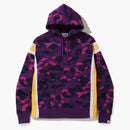 Bape Color Camo Logo Tape Pullover Hoodie Purple