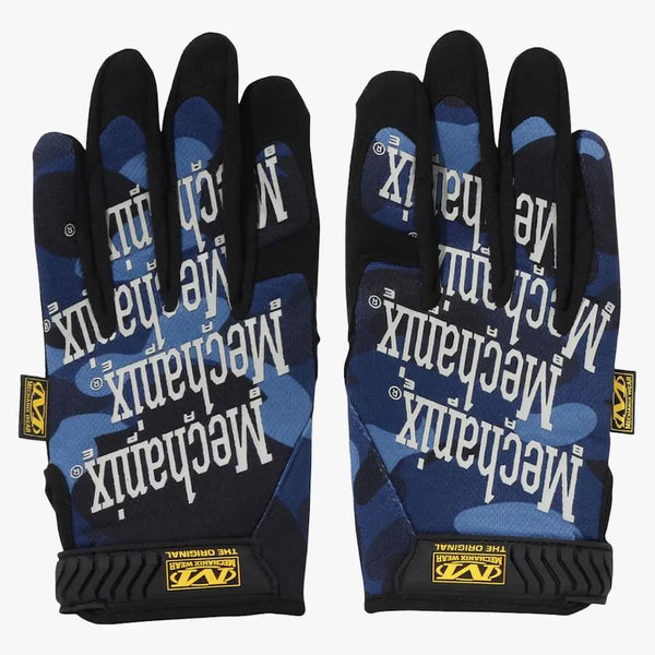 Bape Color Camo Mechanix Wear Gloves Navy