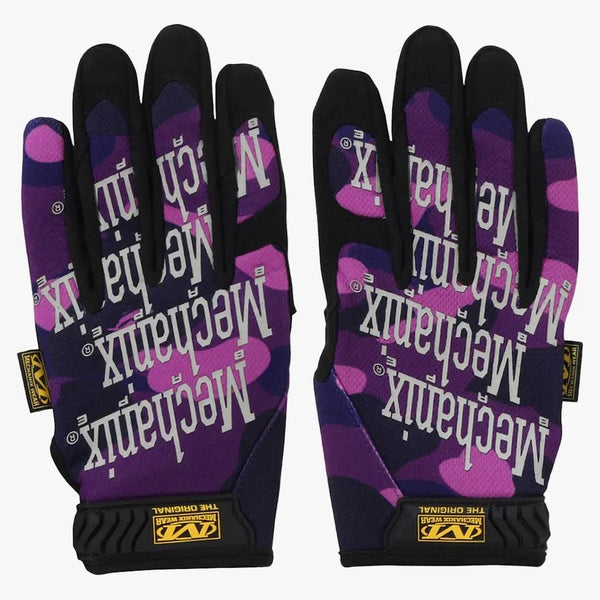 Bape Color Camo Mechanix Wear Gloves Purple