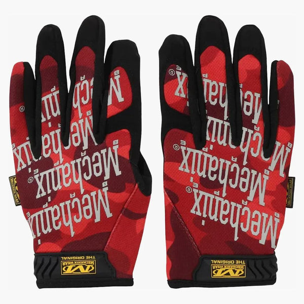 Bape Color Camo Mechanix Wear Gloves Red