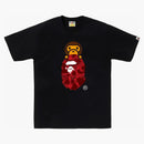 Bape Color Camo Milo On Ape Head Tee Black/red
