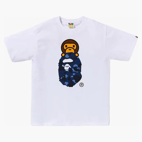 Bape Color Camo Milo On Ape Head Tee White/Navy