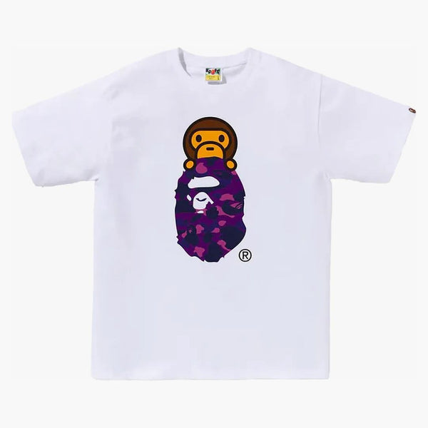 Bape Color Camo Milo On Ape Head Tee White/Purple