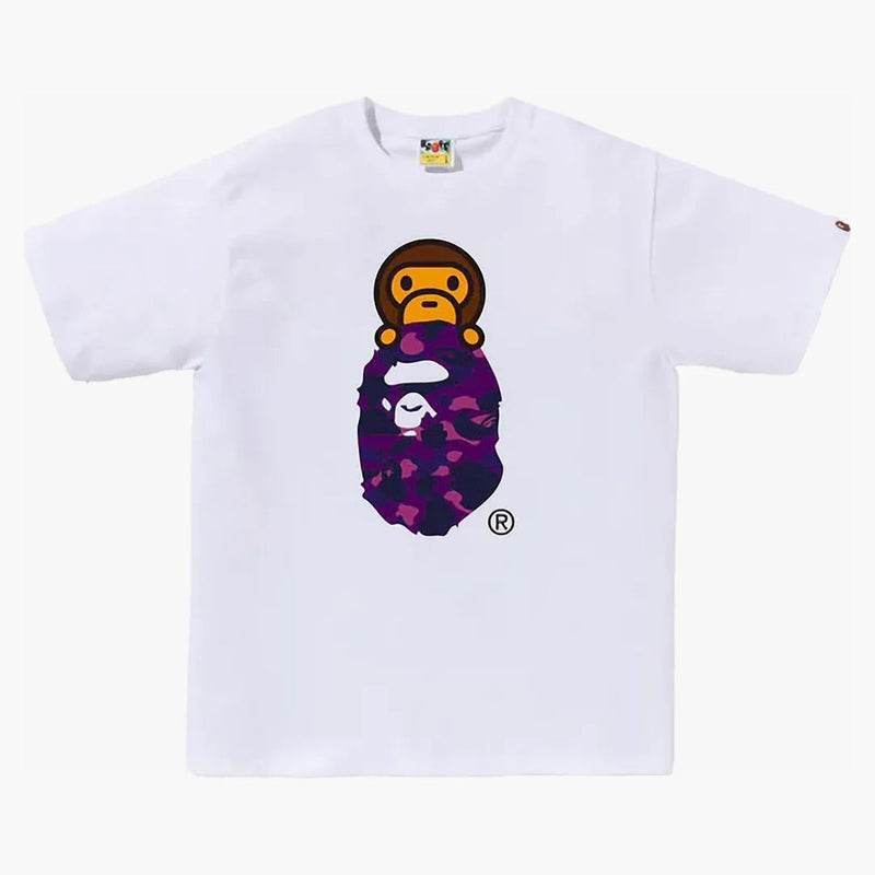 Bape Color Camo Milo On Ape Head Tee White/Purple