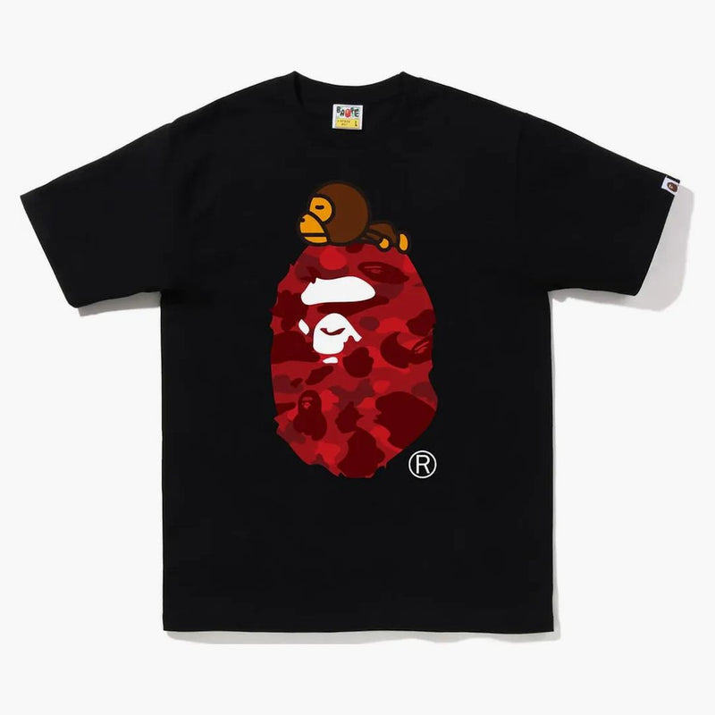 Bape Color Camo Milo on Big Ape Tea (FW22) Black Red