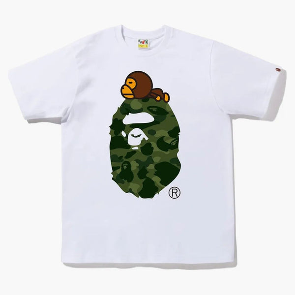 Bape Color Camo Milo on Big Ape Tea (FW22) White Green