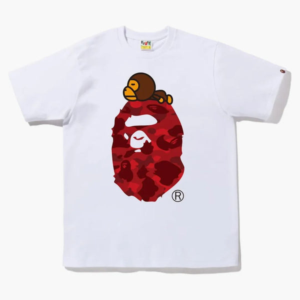 Bape Color Camo Milo on Big Ape Tea (FW22) White Red