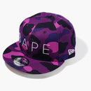 Bape Color Camo New Era Snap Back Cap Purple