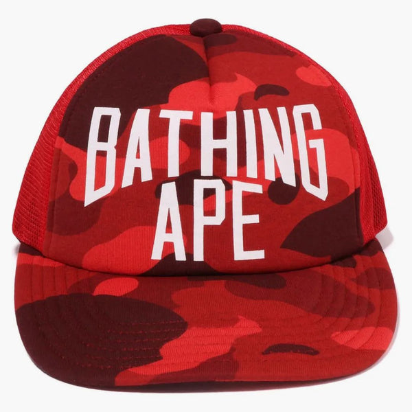 BAPE Color CAMO NYC LOGO LOGO MESH CAP (FW22) Rojo