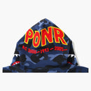 Bape Color Camo Ponr Shark Full Zip Hoodie Navy