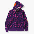 Bape Color Camo Ponr Shark Full Zip Hoodie Purple