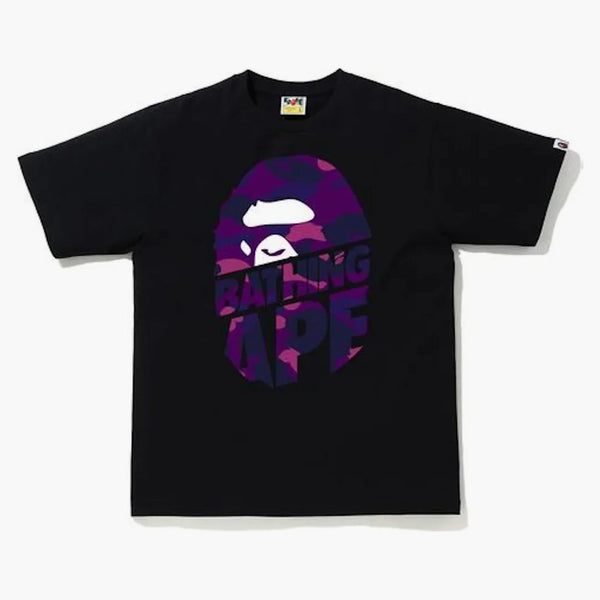 Bape Color Camo Peek Ape Head T-Shirt Black/Purple