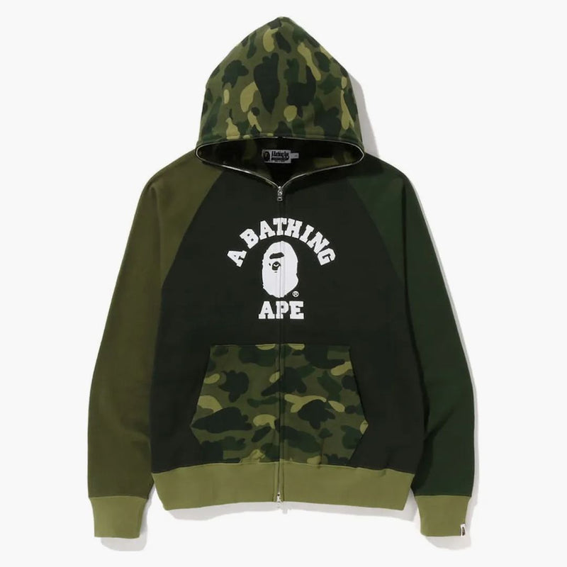 BAPE Color Camo Relaxed Fit Full Zip Hoodie Green