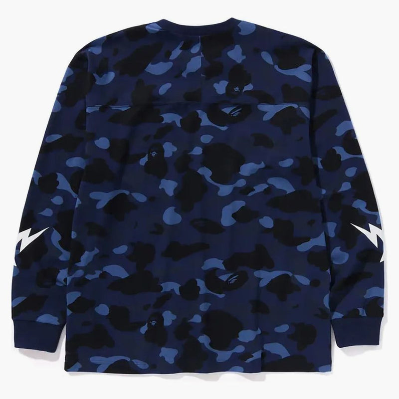 Bape Color Camo relaxaded fit l/s čajový námořnictvo