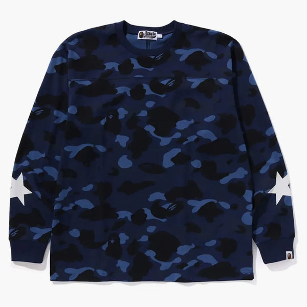Bape Color Camo relaxaded fit l/s čajový námořnictvo