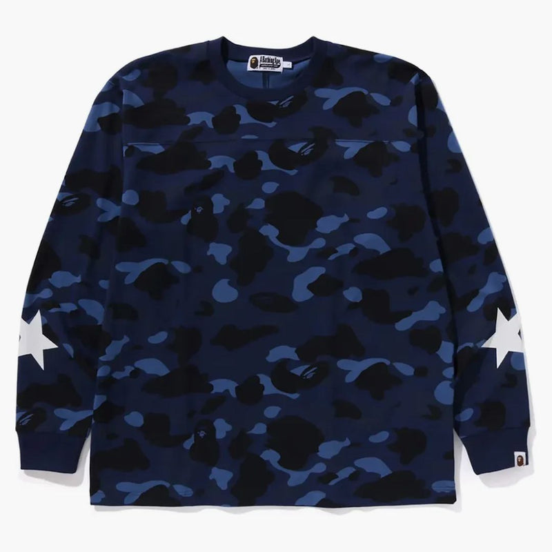 Bape Color Camo relaxaded fit l/s čajový námořnictvo