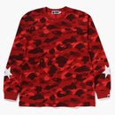 Bape Color Camo Relaxed Fit L/S Tea Red