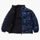 Bape Color Camo Reversible Down Jacket Navy
