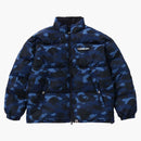 Bape Color Camo Reversible Down Jacket Navy