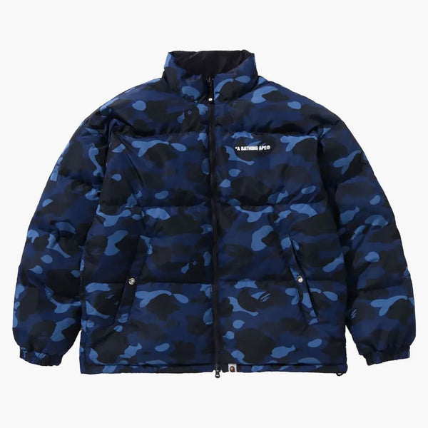 Bape Color Camo Reversible Down Jacket Navy