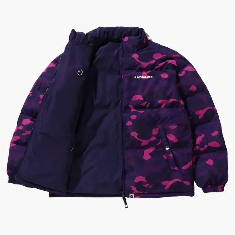 Bape Color Camo Reversible Down Jacket Purple