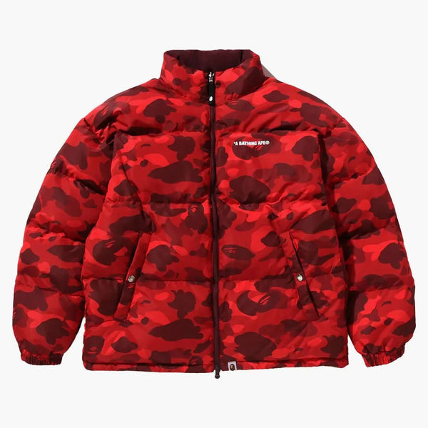Bape Color Camo Reversible Down Jacket Red