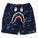 Bape Color Camo Shark Beach Shorts (SS22) Navy
