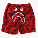 Bape Color Camo Shark Beach Shorts (ss22) Red