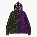 Bape Color Camo Shark Full Zip Hoodie (FW22) Green Purple