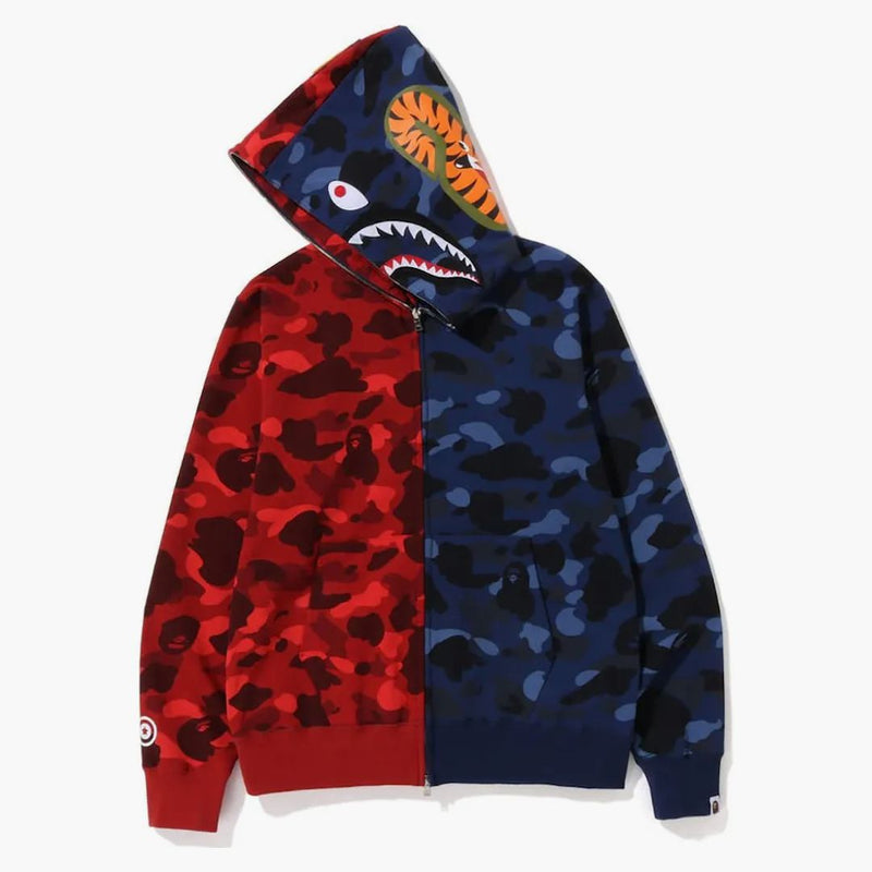 BAPE Color Camo Shark Full Zip Soodie (FW22) Red Navy