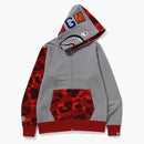 Bape Color Camo Shark Full Zip Hoodie (FW23) červená