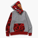 Bape Color Camo Shark Full Zip Hoodie (FW23) červená