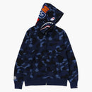 Bape Color Camo Shark Full Zip Hoodie (FW24) Navy