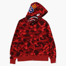 Bape Color Camo Shark Full Zip Hoodie (fw24) Red