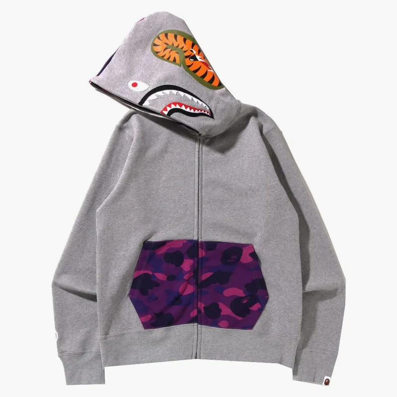 Bape Color Camo Shark Full Zip Hoodie (SS22) Gray