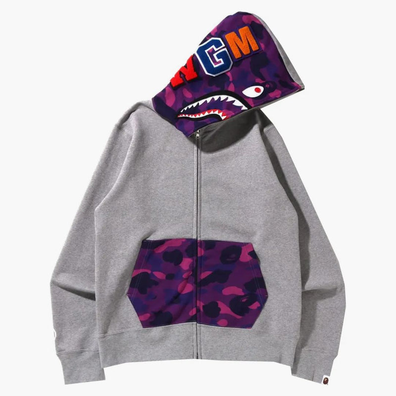 Bape Color Camo Shark Full Zip Hoodie (SS22) Gray