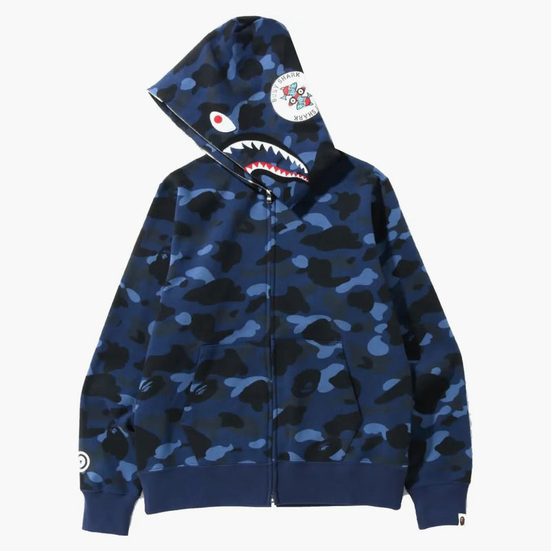Bape Color Camo Shark Full Zip Hoodie (SS22) Navy