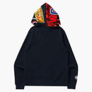 Bape Color Camo Shark Full Zip Hoodie (SS22) Navy/Red