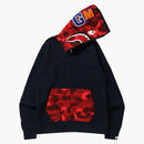 Bape Color Camo Shark Full Zip Hoodie (SS22) Navy/Red