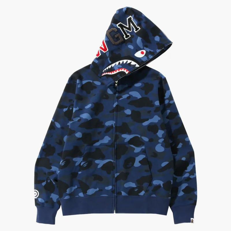 Bape Color Camo Shark Full Zip Hoodie (SS22) Navy