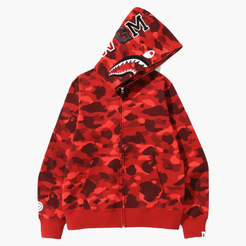 Bape Color Camo Shark Full Zip Hoodie (SS22) Red