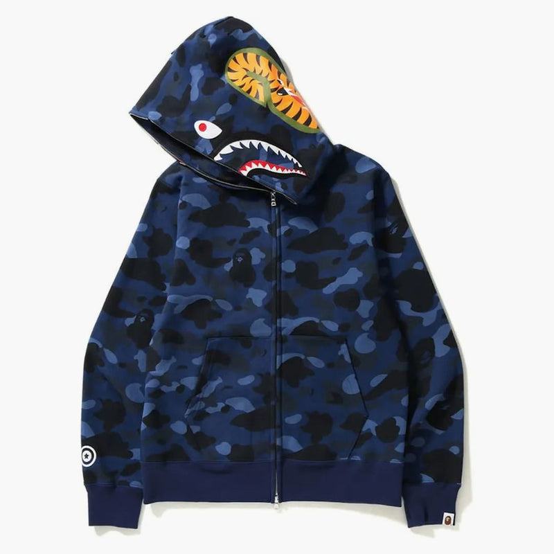 BAPE Color Camo Shark Full Zip Hoodie (SS23) Navy