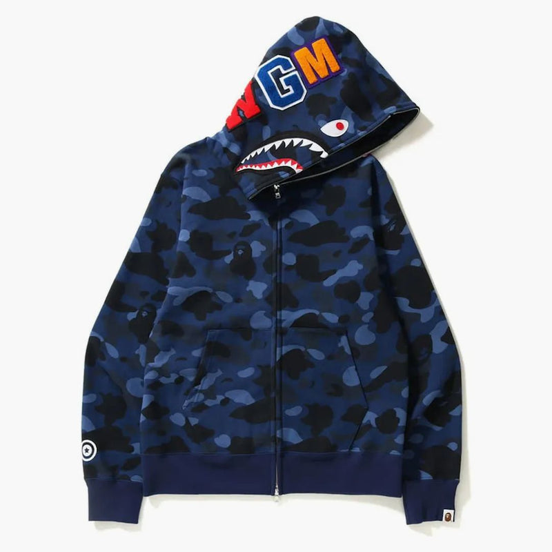 BAPE Color Camo Shark Full Zip Hoodie (SS23) Navy