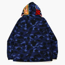 Bape Color Camo Shark Hoodie Jacket (FW21) Navy