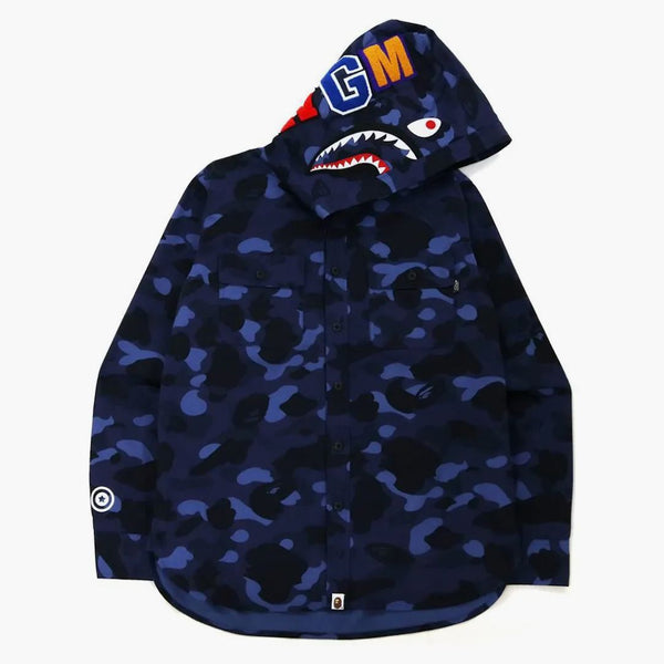 Bare Color Camo Shark Shark Hoodie Shirt (FW21) Navy