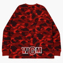 Bape Color Camo Shark Relaxed Fit L/S Tea Red