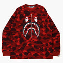 Bape Color Camo Shark Relaxed Fit L/S Tea Red
