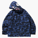 Bape Color Camo Shark Snowboard Down Jacket Navy